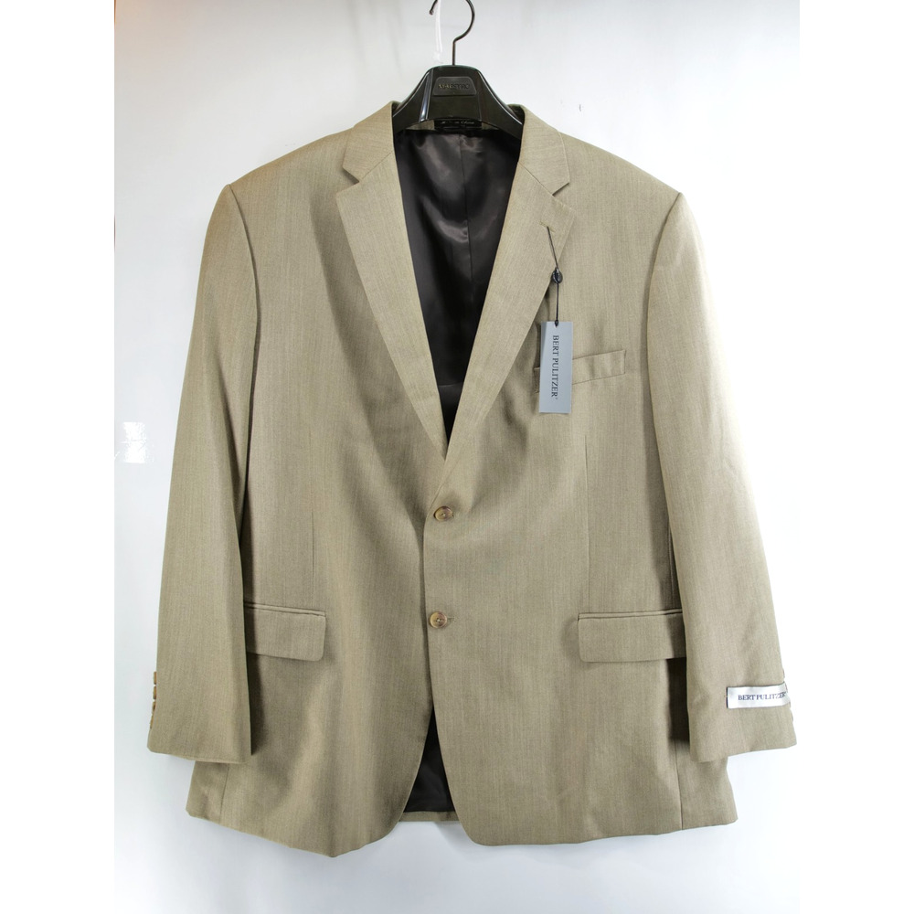 Bert Pulitzer Men's Sport Coat Blazer Two Button Beige Polyester Rayon 50L